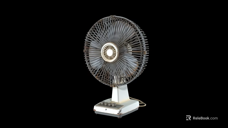 Elegant Desktop Air Conditioner Fan With Metal Grille And Control Panel For Home Use 3d model 