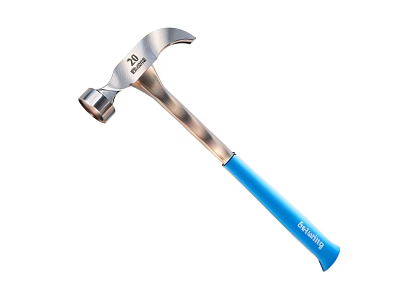 Industrial Equipment 2lb Hammer With Blue Handle And Silver Metal Head 3d model