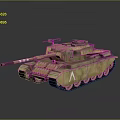 Military Tank With Camouflage Paint Gun Barrel Tracks And 3D Rendering Reflection