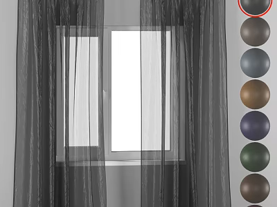 Sheer Curtains for Window with Multiple Color Options in Home Interior 3d model