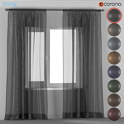 Sheer Curtains for Window with Multiple Color Options in Home Interior 3d model