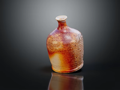 Handcrafted Ceramic Vase With Rustic Earth Tone Glaze And Textured Surface 3d model