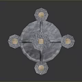 Floor Standing Candle Holder With Multiple Candle Arms And Ornate Metal Base