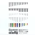 Various Types of Colored Screws Nails Washers and Hardware Fasteners Set