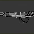 Futuristic Sci Fi Weapon With Silver Black Design And Green Glowing Parts