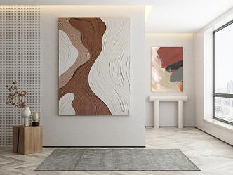 Modern abstract painting decorative painting 3d model