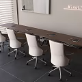 Modern Office Desk And Chair Set With Wooden Top White Rolling Chairs