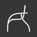 Modern Chair Furniture With White Frame Green Seat Cushion And Yellow Backrest