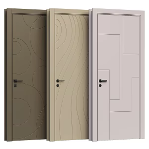 Stella single door bedroom door 3d model