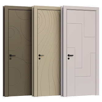 Stella single door bedroom door 3d model