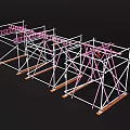 Industrial Scaffolding Equipment With Metal Frame Structure And Multiple Platforms For Construction