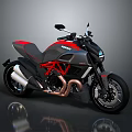 Ducati Motorcycle With Sleek Modern Design Black Red Copper Color Red Frame Copper Exhaust