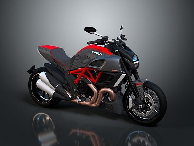 Modern Motorcycle Ducati Two-wheeled Motocross Motorcycle 3d model