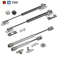 Stainless Steel Gas Spring Hydraulic Support Rods With Mounting Brackets And Screws