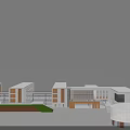 Modern School Building Complex With Connected Classrooms Courtyards Lawns And Circular Structure 3d model