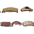 Various Design Sunshade Canopies With Decorative Frames And Different Shapes 3d model