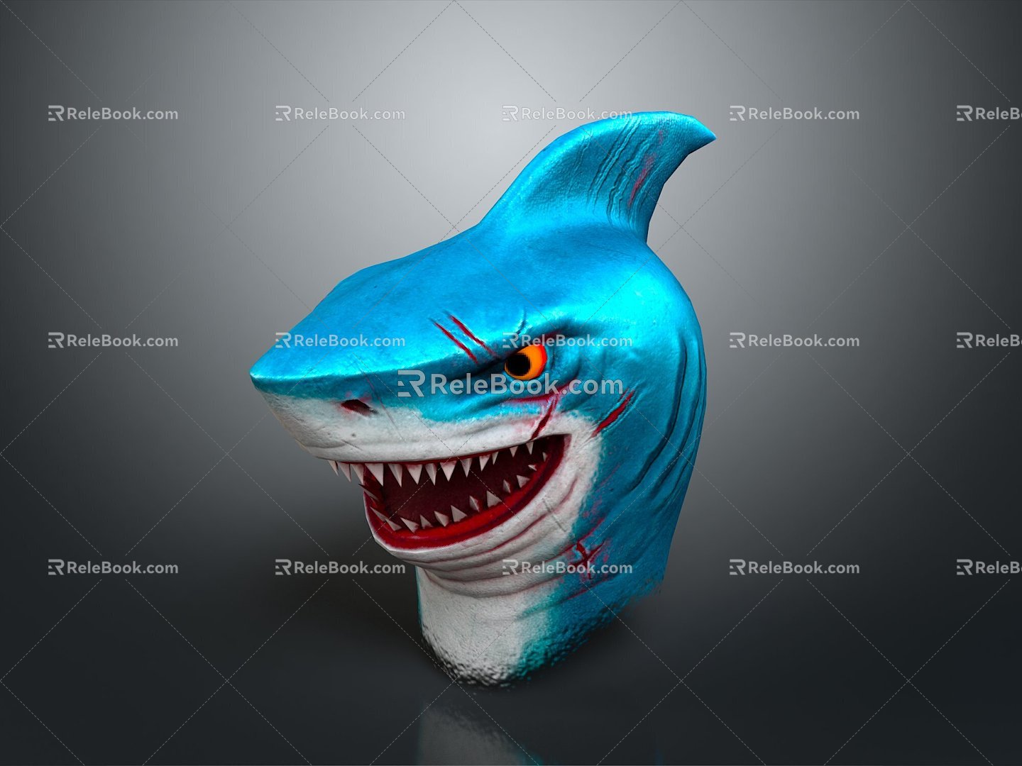 Shark cartoon shark great white shark whale shark hammerhead shark tiger shark man-eating shark blue shark freshwater fish 3d model