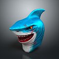 Shark cartoon shark great white shark whale shark hammerhead shark tiger shark man-eating shark blue shark freshwater fish 3d model