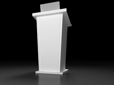 Modern White Podium with Digital Screen on Top in Minimalist Design 3d model