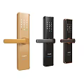 Smart Door Locks Featuring Keypad Design And Gold Black Brown Color Variants