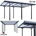 Architectural Canopy Structure With Metal Frame And Transparent Roof Design