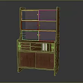 Wooden Entryway Side Cabinet With Glass Door Shelves Drawers And Open Compartments