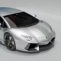 Lamborghini Sports Car With Silver Blue Gradient And Sleek Aerodynamic Body Design