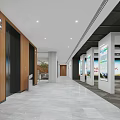 Hotel Lobby Modern Interior Design With Layered Ceiling Columns Sofas And Plants