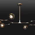 Elegant Modern Chandelier Design With Spherical Glass Bulbs And Metal Frame