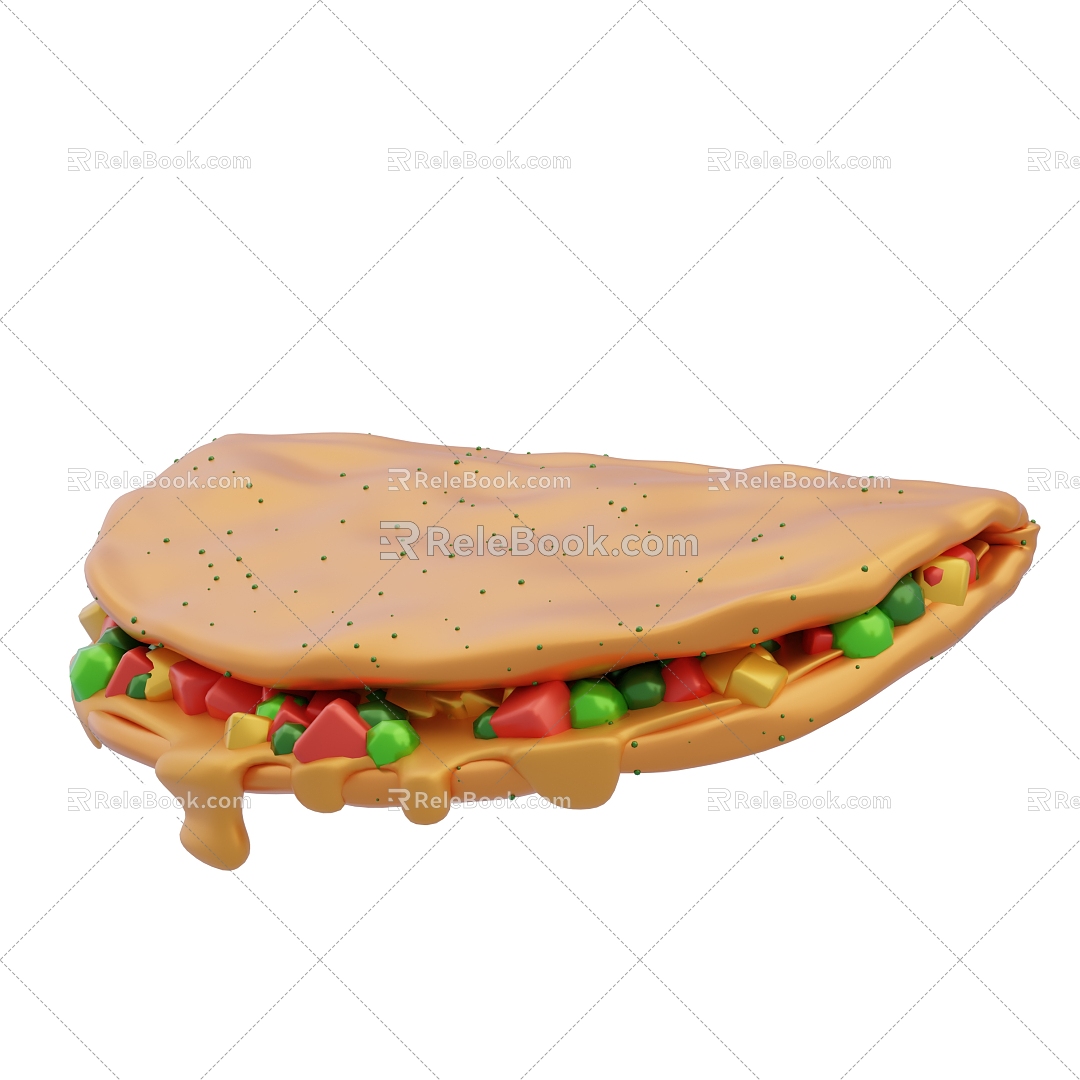 Modern Burrito Cartoon Burrito Food Cartoon Food 3d model