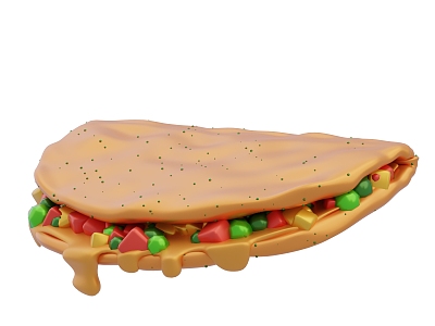 Modern Burrito Cartoon Burrito Food Cartoon Food 3d model