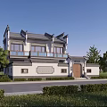 Ancient Chinese Traditional Architecture With White Walls Wooden Elements Classic Roof And Green Surroundings