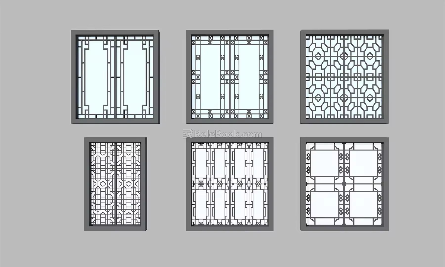 new chinese style window frame 3d model