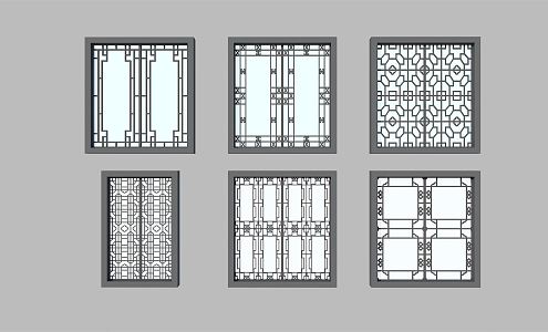 new chinese style window frame 3d model