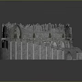 Ancient Circular Stone Ruin with Broken Walls and Columns Scenic Landscape