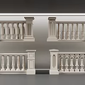 Classic Stone Railings with Ornate Balusters and Columns in Various Designs