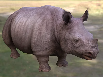 Reptile With Rough Skin Texture Standing On Green Grassland Area 3d model