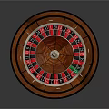 Classic Round Wooden Roulette Entertainment Table With Spinning Wheel And Ball