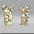 Golden Mouse Figurines Standing and Holding Cards in Decorative Design