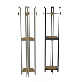 Black And White Modern Storage Shelf Design With Metal Frame And Wooden Shelves