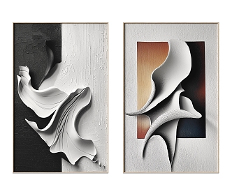 Modern abstract three-dimensional decorative painting 3d model