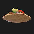 Fresh Vegetable Pizza with Red Peppers Avocado Green Vegetables on Crispy Crust and Savory Sauce