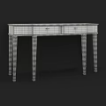 Elegant Dark Wooden Console Table With Two Drawers Golden Handles And Slim Legs
