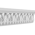 Decorative White Cornice Molding With Intricate Leaf Pattern For Architectural Decoration 3d model