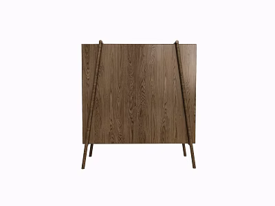 Natural Oak Wood Entryway Console Cabinet With Modern Simple Design And Functional Storage 3d model