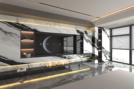 TV background wall 3d model