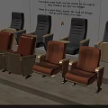 Simple Comfortable Chairs With Wooden Frame And Colorful Seats Details