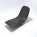 Black Leather Lazy Sofa With Modern Minimalist Curved Backrest Comfortable Design For Living Room