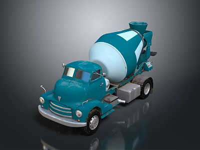 Vintage Blue Concrete Mixer Truck With Classic Design And Stylish Appearance 3d model