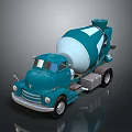 Vintage Blue Concrete Mixer Truck With Classic Design And Stylish Appearance